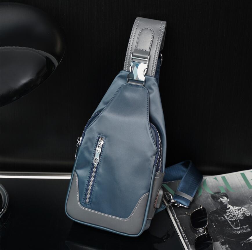 Wholesale factory mens shoulder bags waterproof wear-resistant Oxford casual chest bag simple contrast color men backpack street trend leather handbag