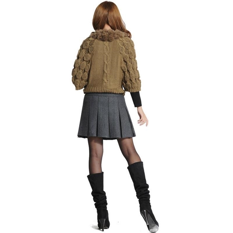 New Autumn Winter Spring Skirt Women Wool Short Skirt High Waist Pleated Skirt Sexy Black Gray Woolen Skirts For Women S429 201027