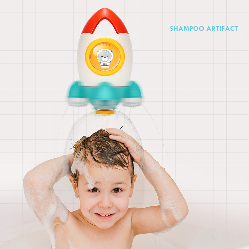 Baby Toys Spin Water Spray Rocket Bath Toys for Children Toddlers Shower Game Bathroom Sprinkler Baby Bath Toy for Kids Gifts LJ201019