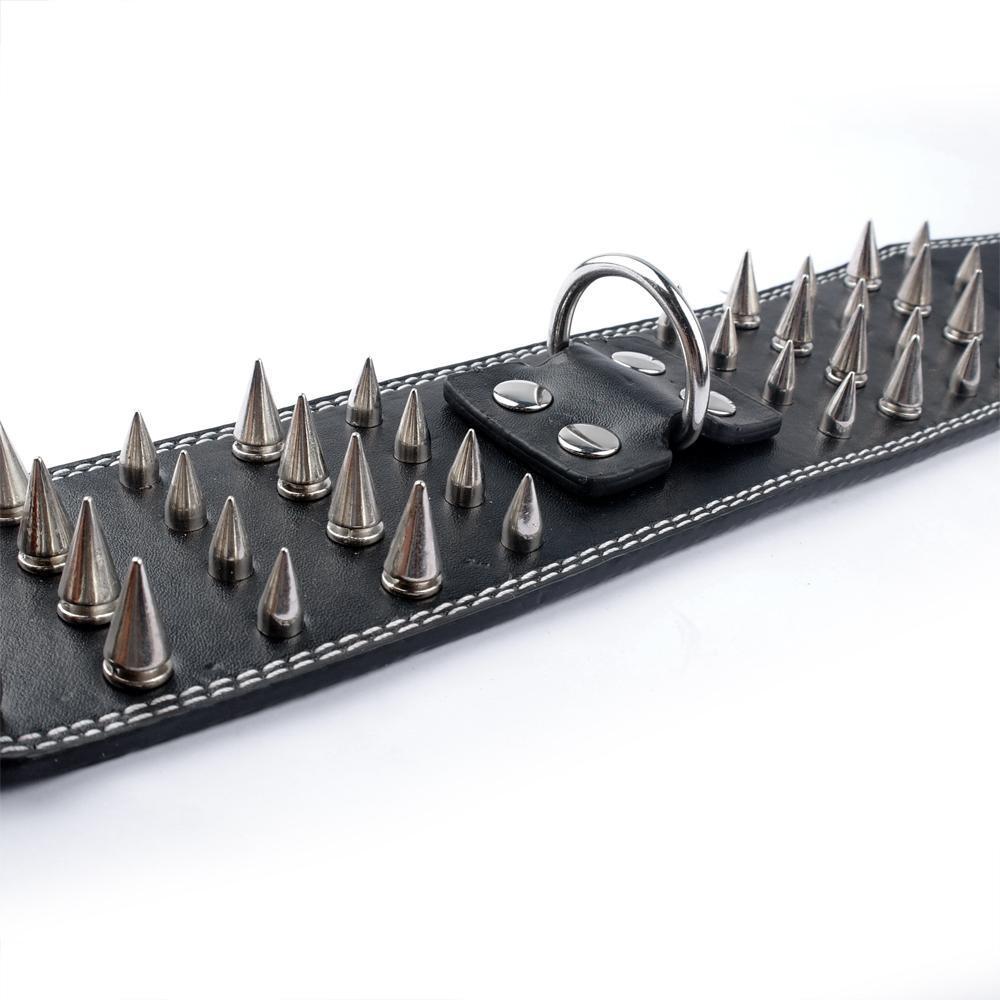 Style 3 inch New Wide 11 Colors Spiked Studded PU Leather Large Dog Collars For Pit