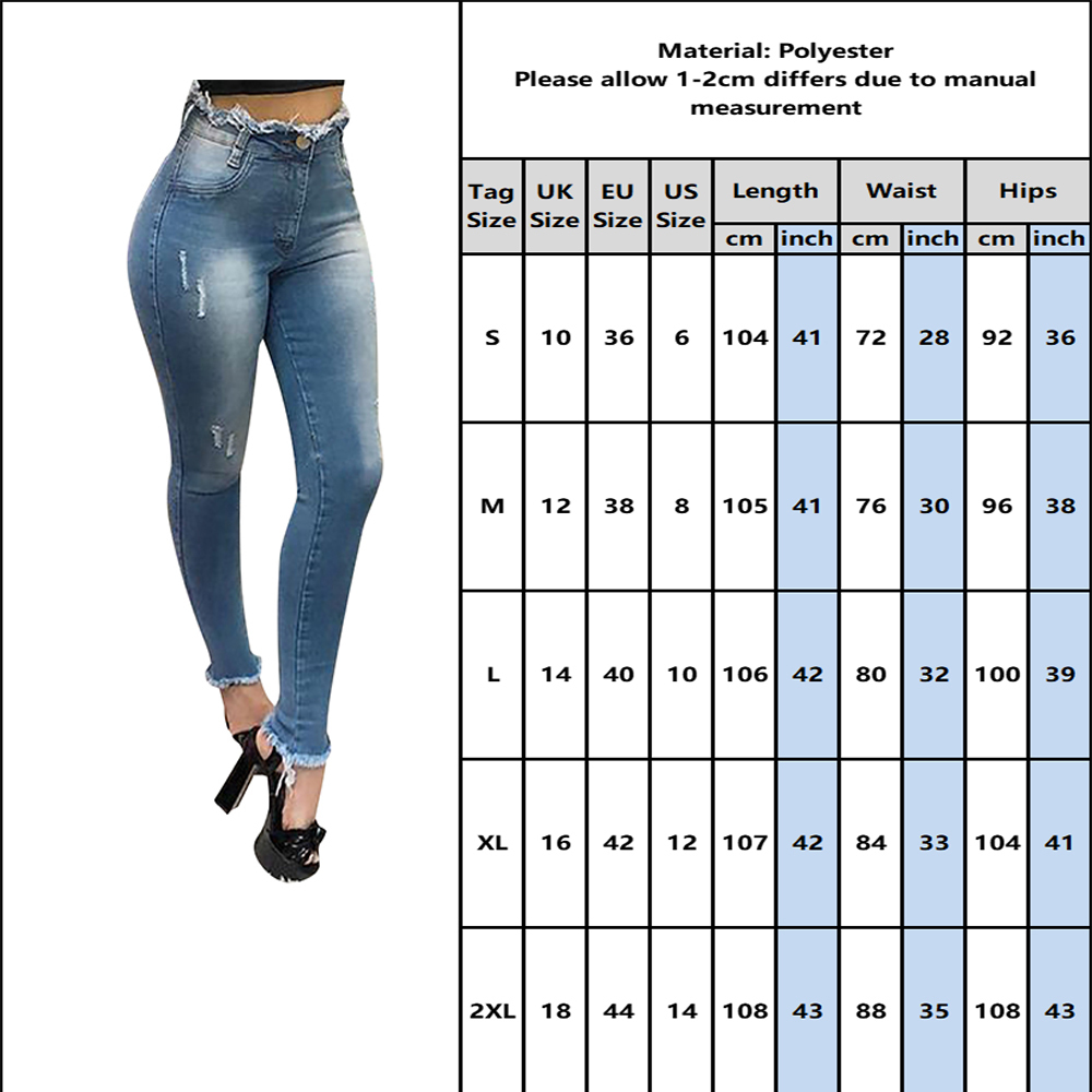 Women Spring Summer Sexy High Waist Skinny Jeans Ladies Casual Denim Blue Trousers Female Ripped Denim Pencil Pants LJ201130