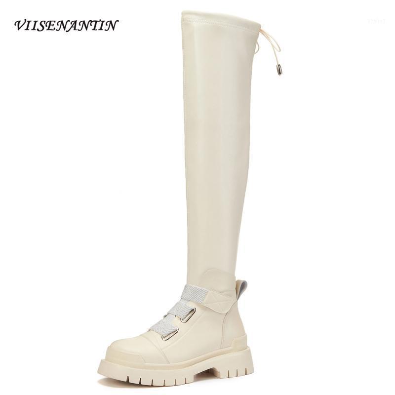 New Style Leather Thick-soled Mid-heel Over-the-knee Boots Women's Winter Platform Elastic Boots European American Knight1, Beige
New Style Leather Thick-soled Mid-heel Over-the-knee Boots Women's Winter Platform Elastic Boots European American Knight1, Beige