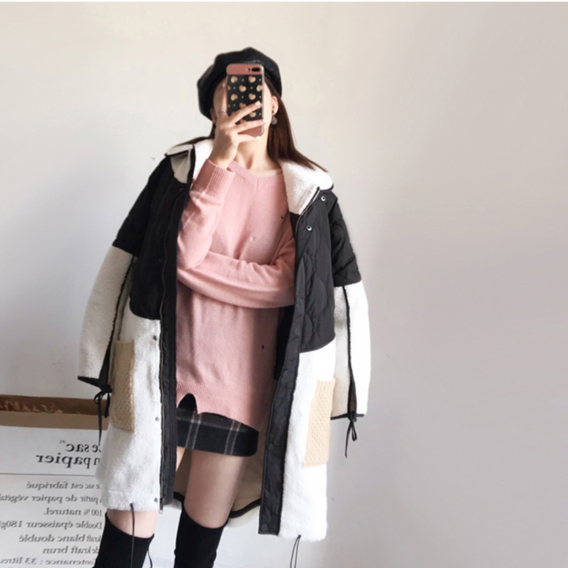 SuperAen Europe Women's Coats Winter Wild Casual Parkas Coat Female Fashion Long Sleeve Women Clothing 201125