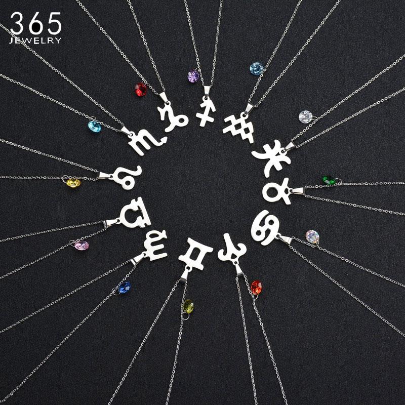 Fashion Accessories Stainless Steel 12 Zodiac Sign Necklace Zircon Constellation Pendants Necklace Girlfriend Gift
Fashion Accessories Stainless Steel 12 Zodiac Sign Necklace Zircon Constellation Pendants Necklace Girlfriend Gift