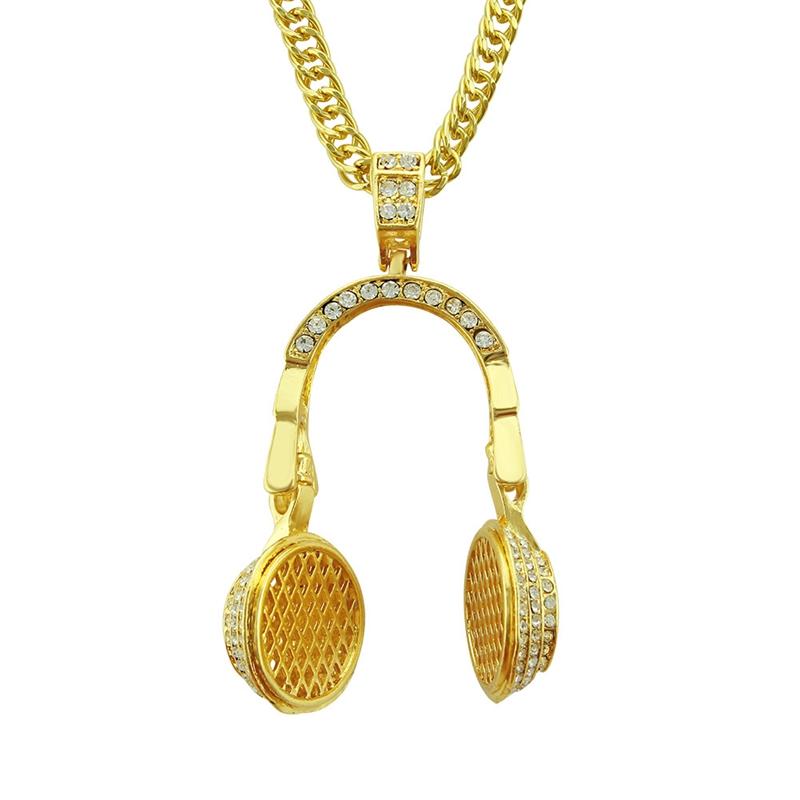 1PCS Fashion Gold Headset Pendant Necklace Crystal Men's Hip Hop Jewelry Chain Necklace Punk Rock Exaggerated Jewelry Gift
1PCS Fashion Gold Headset Pendant Necklace Crystal Men's Hip Hop Jewelry Chain Necklace Punk Rock Exaggerated Jewelry Gift