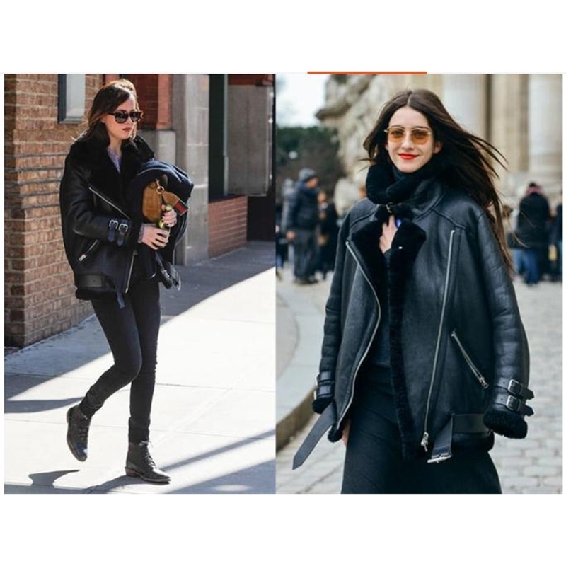 Free shipping,fashion Women Genuine leather jacket,winter warm 100% fur coat.sheepskin wool clothes,plus size shearling clothes 201030