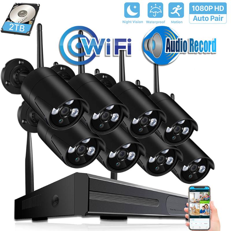 4CH/8CH CCTV System Wireless 1080P H.265 NVR 2.0MP Sound recording Wifi Security1080P Outdoor Camera System Surveillance Kit
4CH/8CH CCTV System Wireless 1080P H.265 NVR 2.0MP Sound recording Wifi Security1080P Outdoor Camera System Surveillance Kit