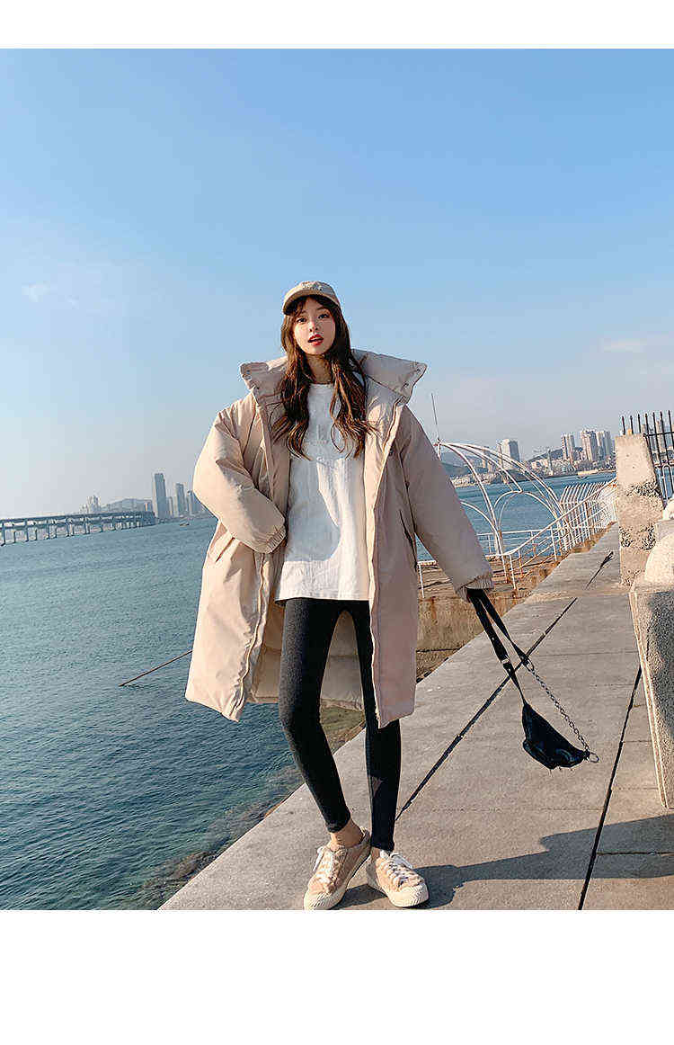 Down Cotton Padded Jacket Women's Winter Korean Loose Medium and Long Parkas Winter Jacket Women 211221wtt