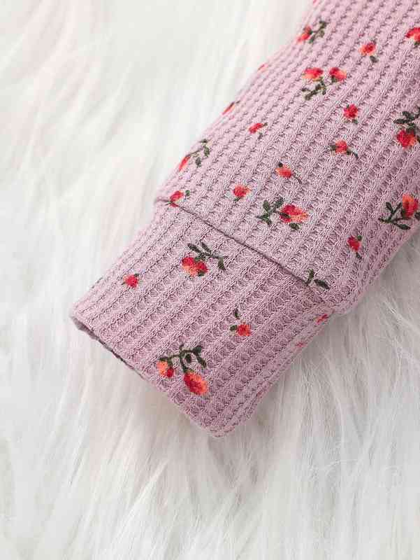 Baby Ditsy Floral Quarter Button Jumpsuit With Headband SHE