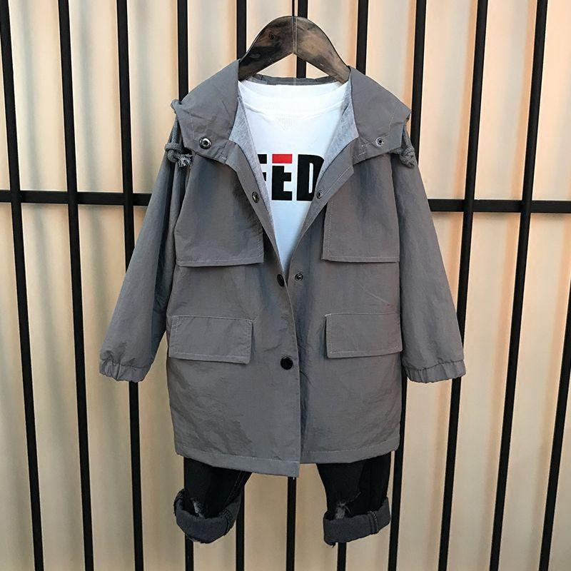 Spring Autumn Children Boys 2020 New Fashion Button Long Jackets Kids Clothing Casual Solid Hooded Outwears for 3-12 Years C13, Gray
Spring Autumn Children Boys 2020 New Fashion Button Long Jackets Kids Clothing Casual Solid Hooded Outwears for 3-12 Years C13, Gray