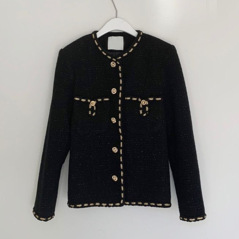 New Autumn Winter Korean Casual Tweed Jackets Women Button Solid Suits Coat Female Tops Office Lady Slim Outwear Feminino 201013