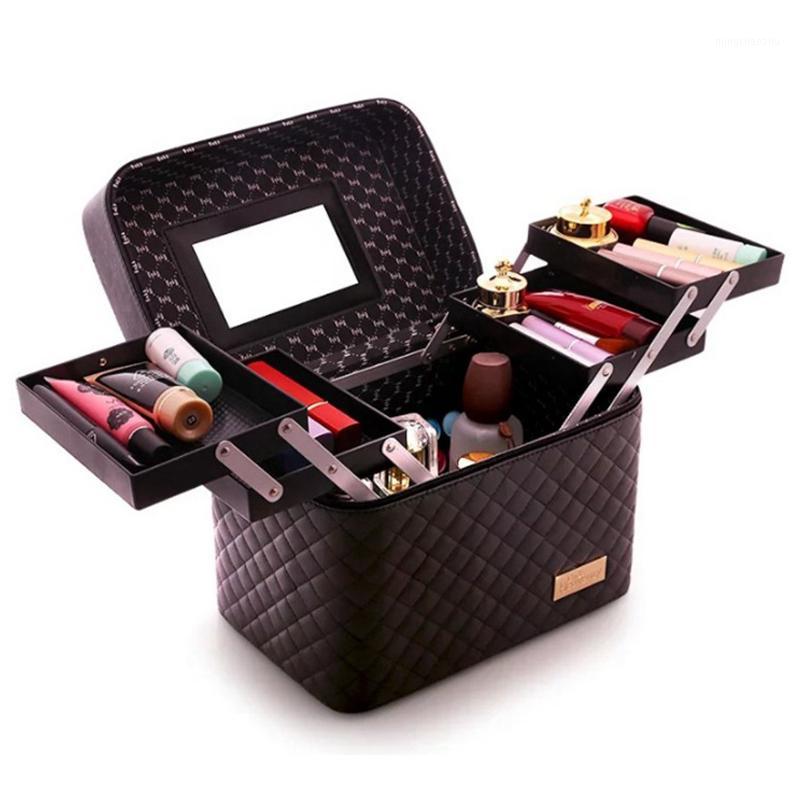 Women Professional Big Suitcase For Make Up With Mirror Ladies PU Cosmetic Box Organizer Bag Female Artist Makeup Bags Case 3161, Black
Women Professional Big Suitcase For Make Up With Mirror Ladies PU Cosmetic Box Organizer Bag Female Artist Makeup Bags Case 3161, Black