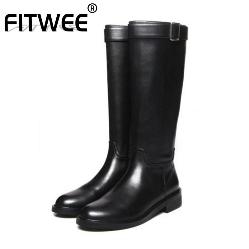 FITWEE 2020 Winter Ladies Sexy Black Knee High Boots Genuine Leather Buckle Motorcycle Boots Straight Footwear Size 33-44
FITWEE 2020 Winter Ladies Sexy Black Knee High Boots Genuine Leather Buckle Motorcycle Boots Straight Footwear Size 33-44