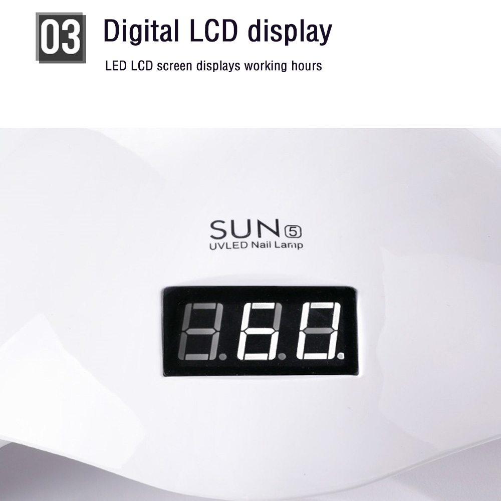 SUN5 48W Nail Dryer UV LED For Nails Lamp Curing Gel Polish Quick Drying With Auto Sensor Manicure Salon tool