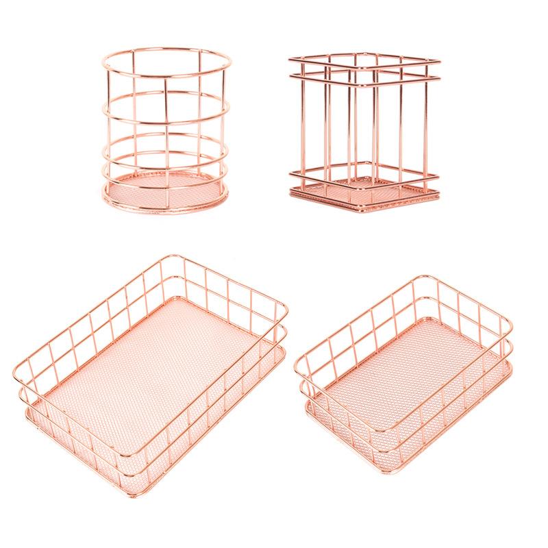 Iron Storage Basket Rose Gold Metal Makeup Brushes Holder Desktop Pen Cosmetic Organizer Collection Baskets Bathroom Shelves
Iron Storage Basket Rose Gold Metal Makeup Brushes Holder Desktop Pen Cosmetic Organizer Collection Baskets Bathroom Shelves