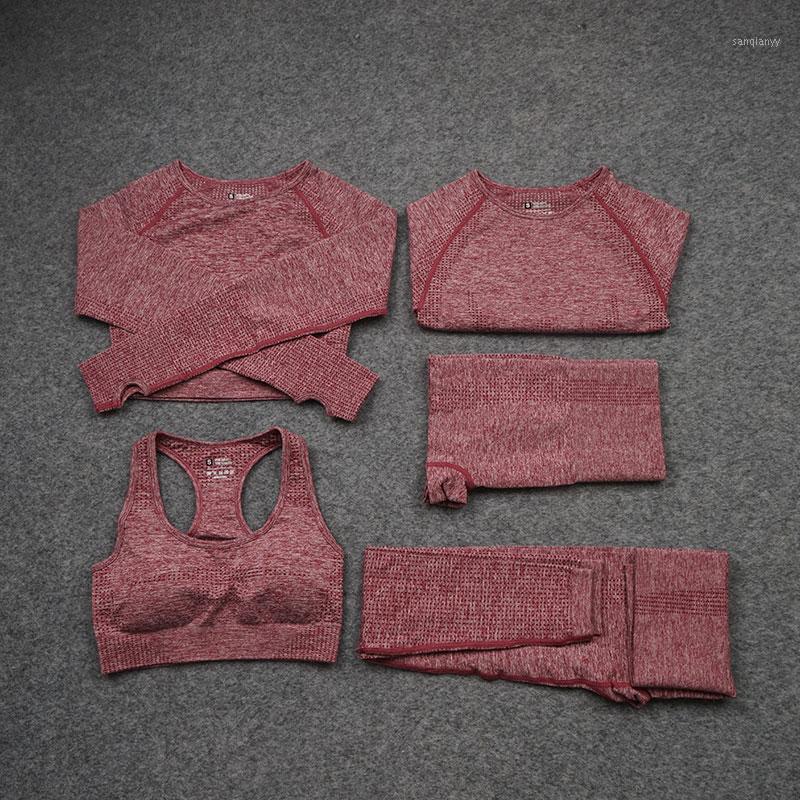 Women' Seamless Yoga Set Sport Suit Workout Clothes Long Sleeve Gym Dancing High Waist Leggings Fitness Running 5pcs Sportswear1, 5pcs purple
Women' Seamless Yoga Set Sport Suit Workout Clothes Long Sleeve Gym Dancing High Waist Leggings Fitness Running 5pcs Sportswear1, 5pcs purple