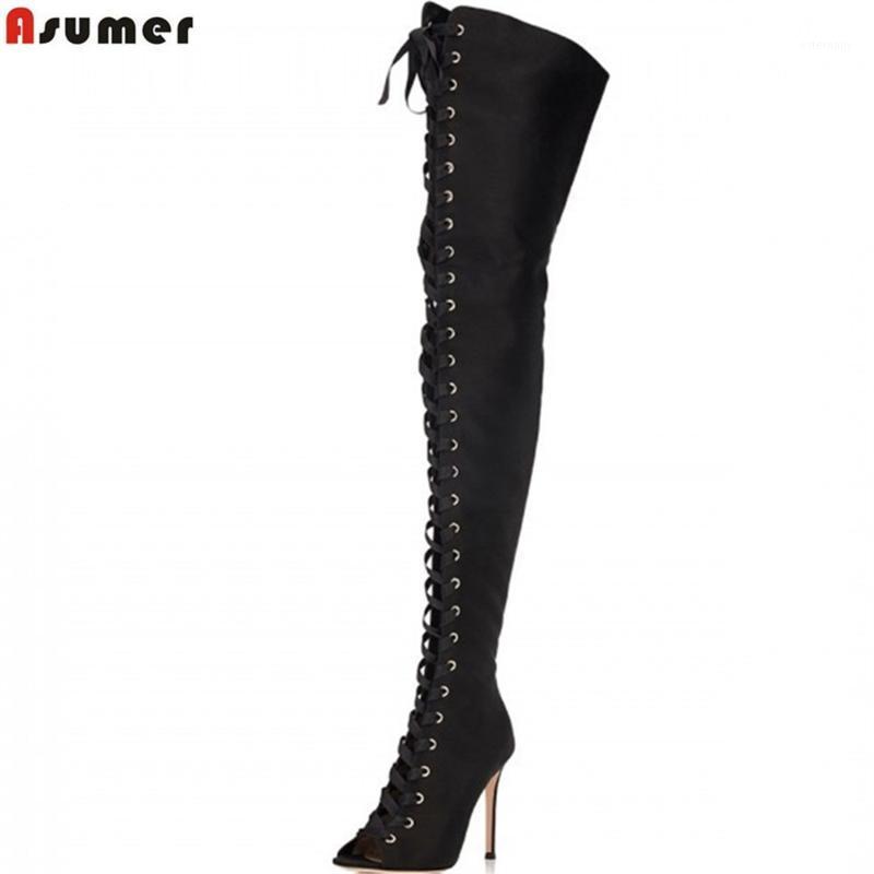 ASUMER black red apricot fashion women boots sexy super high ladies prom boots peep toe zipper cross tied over the knee1
ASUMER black red apricot fashion women boots sexy super high ladies prom boots peep toe zipper cross tied over the knee1