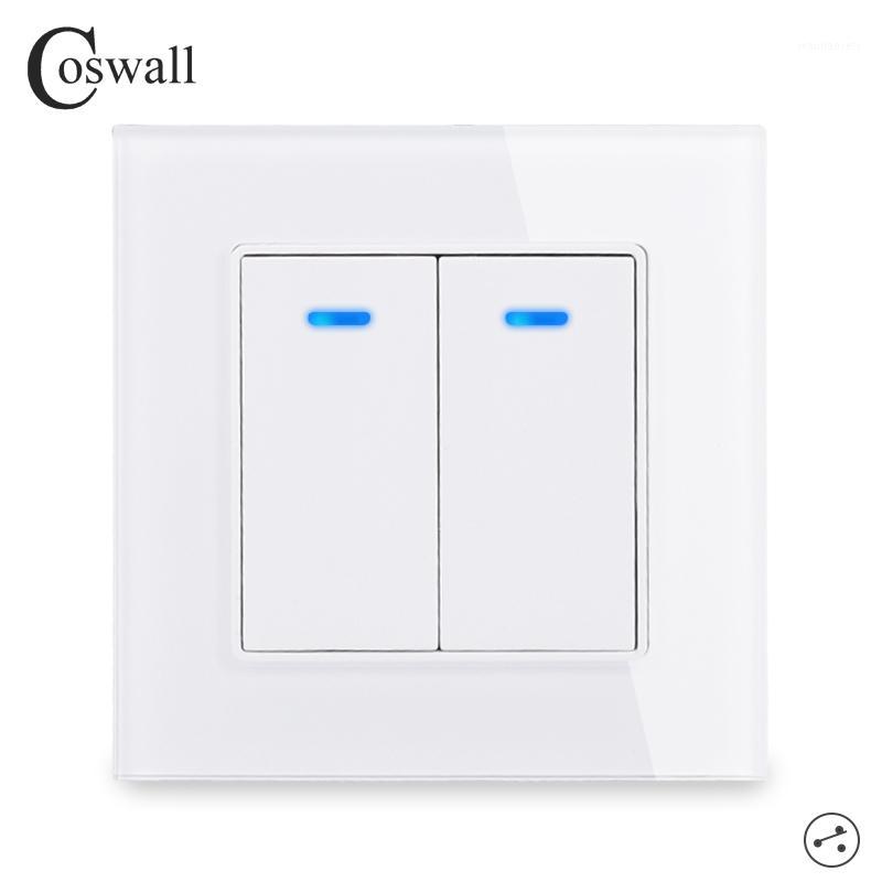 Coswall Crystal Glass Panel 2 Gang 2 Way Pass Through On / Off Light Switch Stair Wall Switch Switched With LED Indicator 16A1
Coswall Crystal Glass Panel 2 Gang 2 Way Pass Through On / Off Light Switch Stair Wall Switch Switched With LED Indicator 16A1
