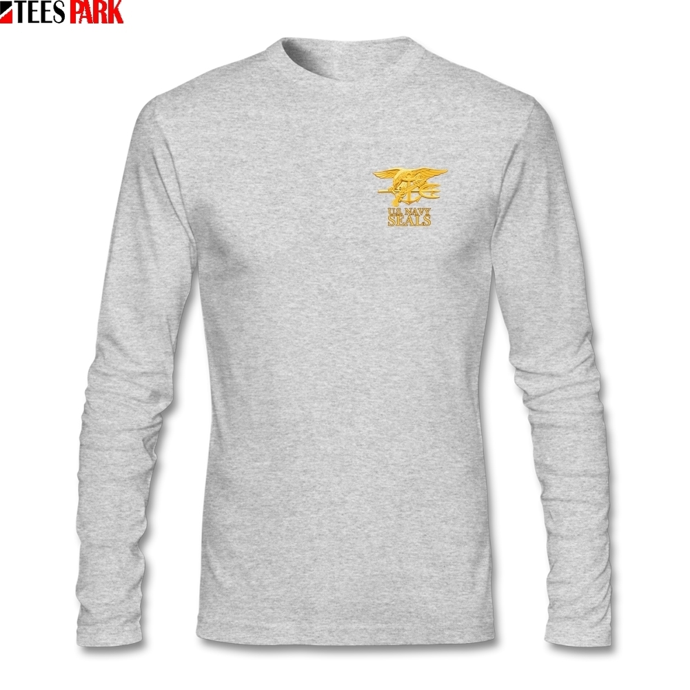 USA Army Navy Seals T Shirt Men's Casual Round Neck Long Sleeve T-shirt Men Clothing Normal Tshirts Abstract Printing Tops 201202