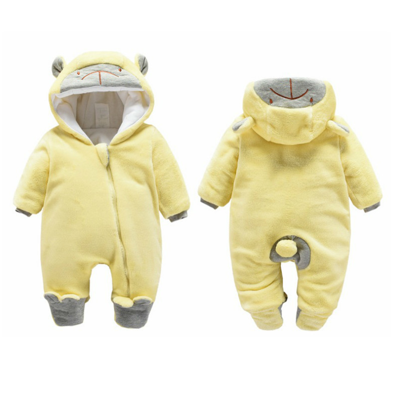 Bear Ear Hooded new born Baby Rompers For Babies Boys Girls Clothes Newborn Clothing Jumpsuit Infant Costume Baby Outfit 201028
