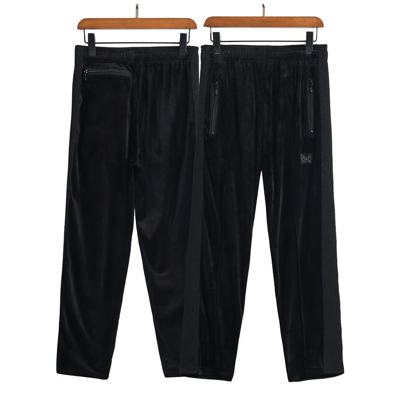 Rocky correct version needles black soul silver velvet butterfly webbing casual wide-leg pants 2020
Rocky correct version needles black soul silver velvet butterfly webbing casual wide-leg pants 2020