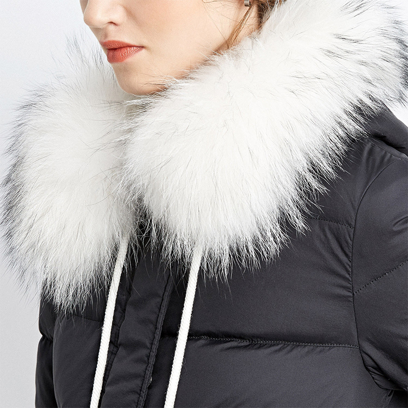 BOSIDENG New Winter Collection Women's midLength down Jacket Warm Jacket Coat for Women real fur High Quality B1601134 201019