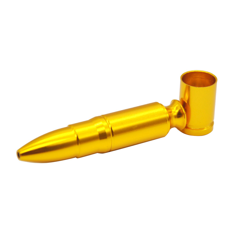 Luxury Golden Metal Smoking Pipe Creative Aluminum Alloy 78mm Bullet Pipe Portable Detachable Practical Smoking Accessories