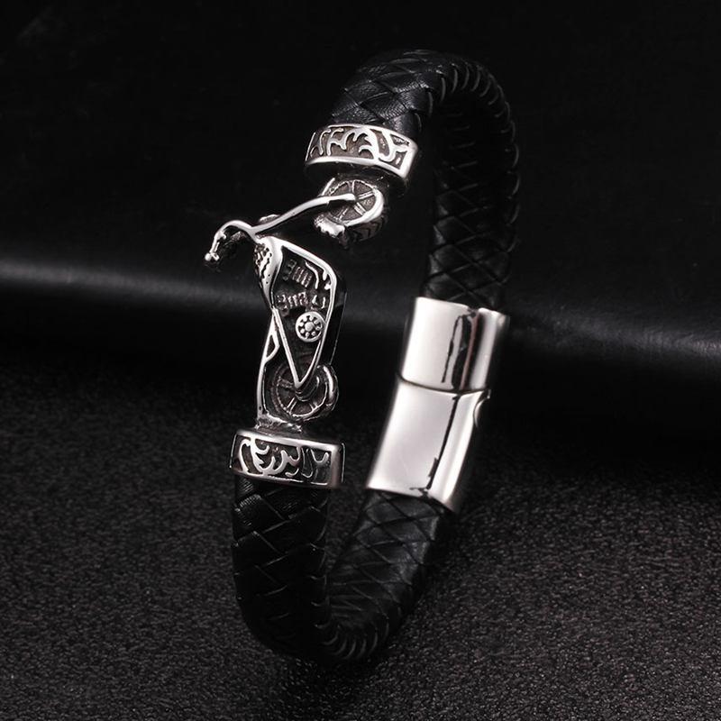 Punk Motorcycle Design Black Genuine Leather Charm Bracelets Men Boys Sporty Cuff Stainless Steel Jewelry Gift
Punk Motorcycle Design Black Genuine Leather Charm Bracelets Men Boys Sporty Cuff Stainless Steel Jewelry Gift