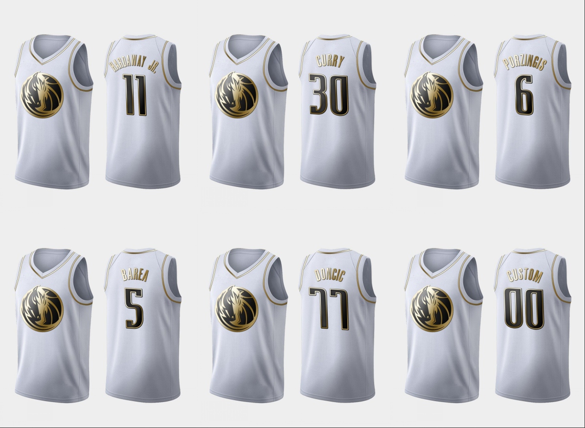 Dallas Mavericks Men Luka Doncic Kristaps Porzingis J. J. Barea Boban Marjanovic NBA White Custom Golden Edition Jersey, Black
Dallas Mavericks Men Luka Doncic Kristaps Porzingis J. J. Barea Boban Marjanovic NBA White Custom Golden Edition Jersey, Black