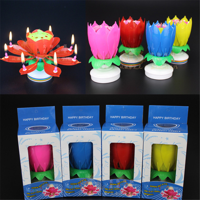 Innovative Party Cake Candle Musical Lotus Flower Rotating Happy Birthday Candle Light Party Gift DIY Cake Decoration 10pcs
Innovative Party Cake Candle Musical Lotus Flower Rotating Happy Birthday Candle Light Party Gift DIY Cake Decoration 10pcs
