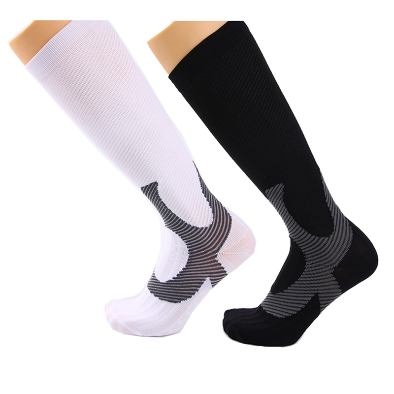 2 Pair Compression Sports Socks for Men Women Speed Up Recovery Graduated Athletic Fit for Travel Running Nurses Shin Splints 201112