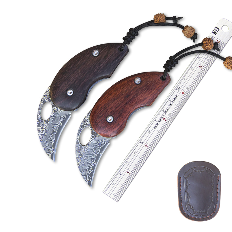 MINI Damascus couple Folding Knife VG-10 steel core Damascus blade sandalwood Handle Camping Knife Small Portable Self-defense tool
MINI Damascus couple Folding Knife VG-10 steel core Damascus blade sandalwood Handle Camping Knife Small Portable Self-defense tool