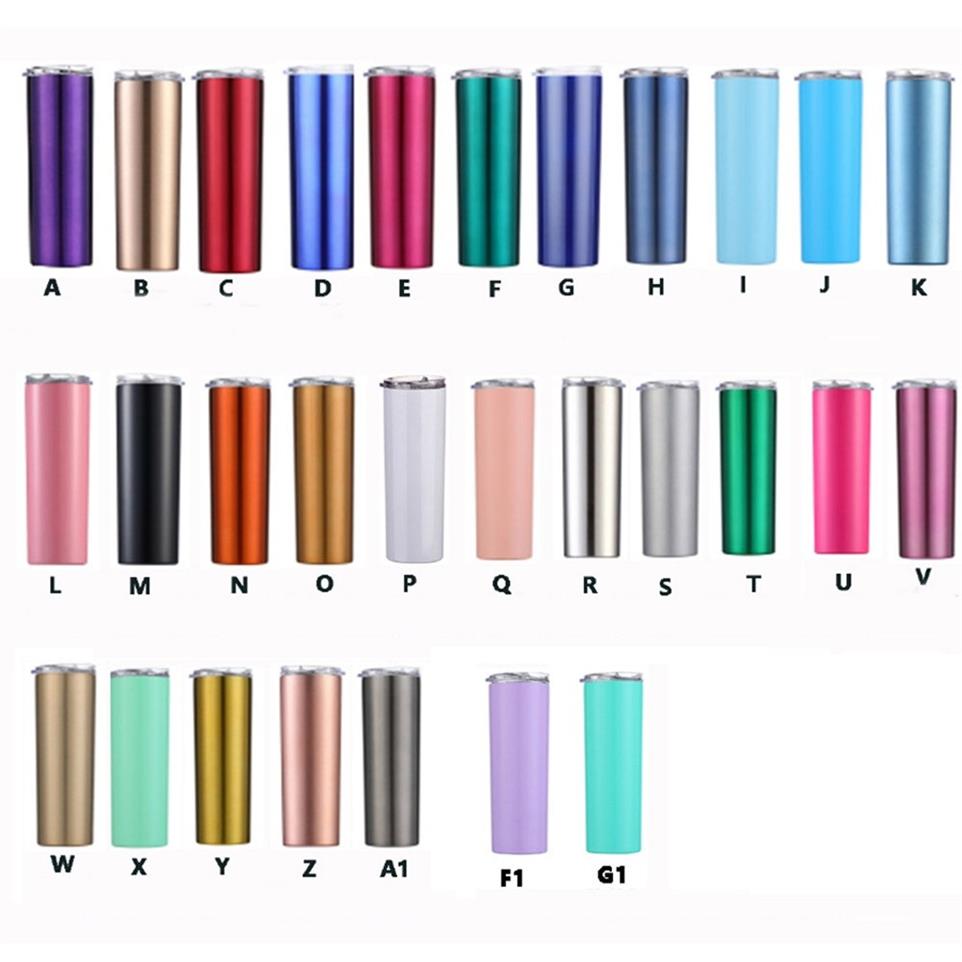 20oz Sublimation Slim Mugs Blank Stainless Steel Tumbler DIY Straight Cups Vacuum Insulated 600ml Car Coffee Cupa23, Remark colors 
20oz Sublimation Slim Mugs Blank Stainless Steel Tumbler DIY Straight Cups Vacuum Insulated 600ml Car Coffee Cupa23, Remark colors