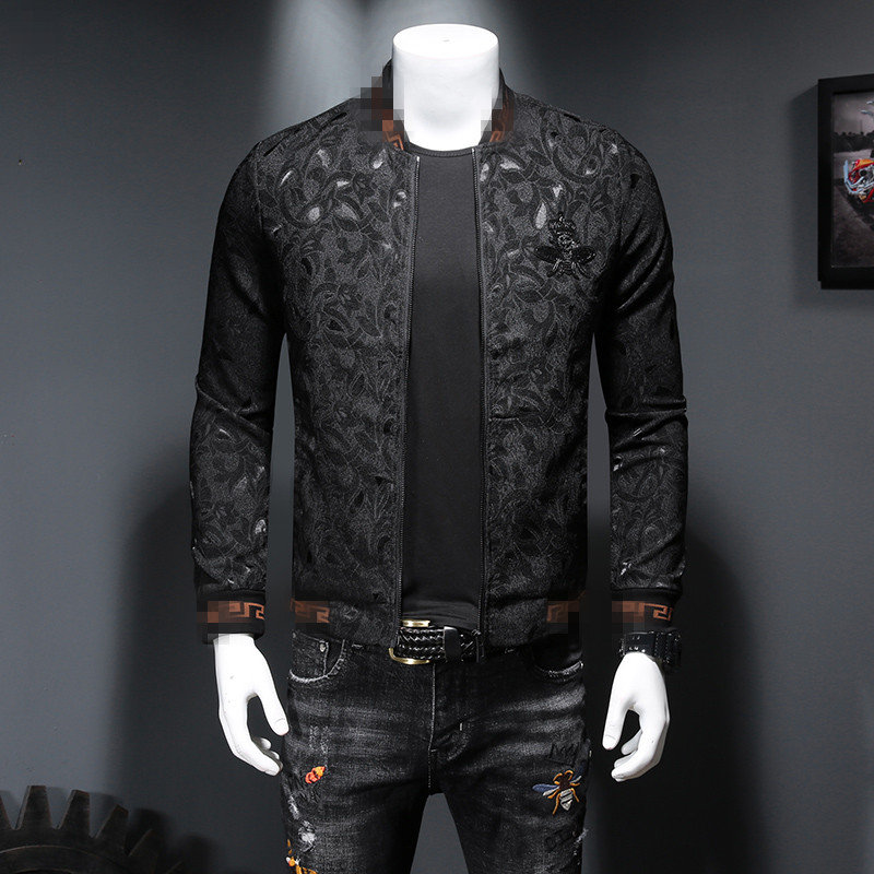 2022 New Personality Embroidery Printed Casual Jacket Fashion Men's Slim Trend High-end Baseball Uniform Tops, Black
2022 New Personality Embroidery Printed Casual Jacket Fashion Men's Slim Trend High-end Baseball Uniform Tops, Black
