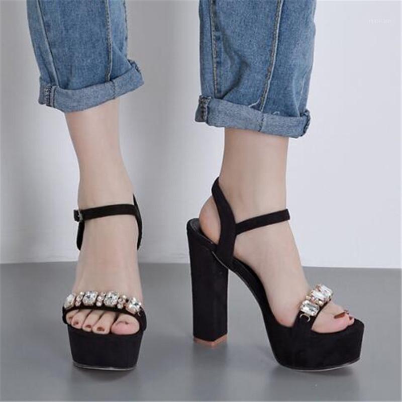 Sandalias Women's Sandals Ladies Pumps Fashion Flock Buckle Strap 13CM Thick High heel Rhinestone Party Wedding shoes for women1, Black
Sandalias Women's Sandals Ladies Pumps Fashion Flock Buckle Strap 13CM Thick High heel Rhinestone Party Wedding shoes for women1, Black