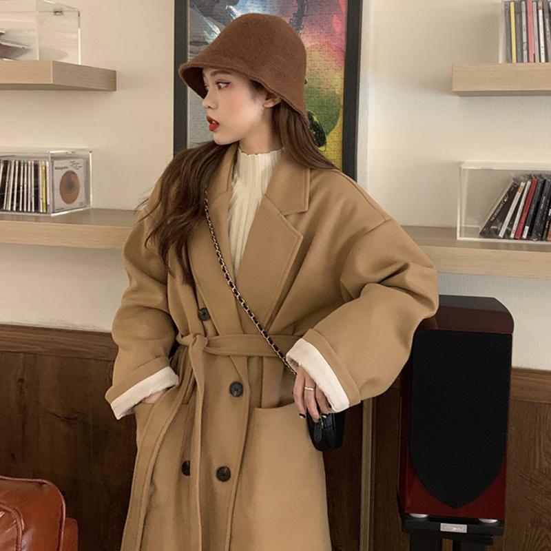 Autumn And Winter 2020 New Korean Version Loose Medium Length Woolen Lace Up Woolen Coat, Khaki
Autumn And Winter 2020 New Korean Version Loose Medium Length Woolen Lace Up Woolen Coat, Khaki