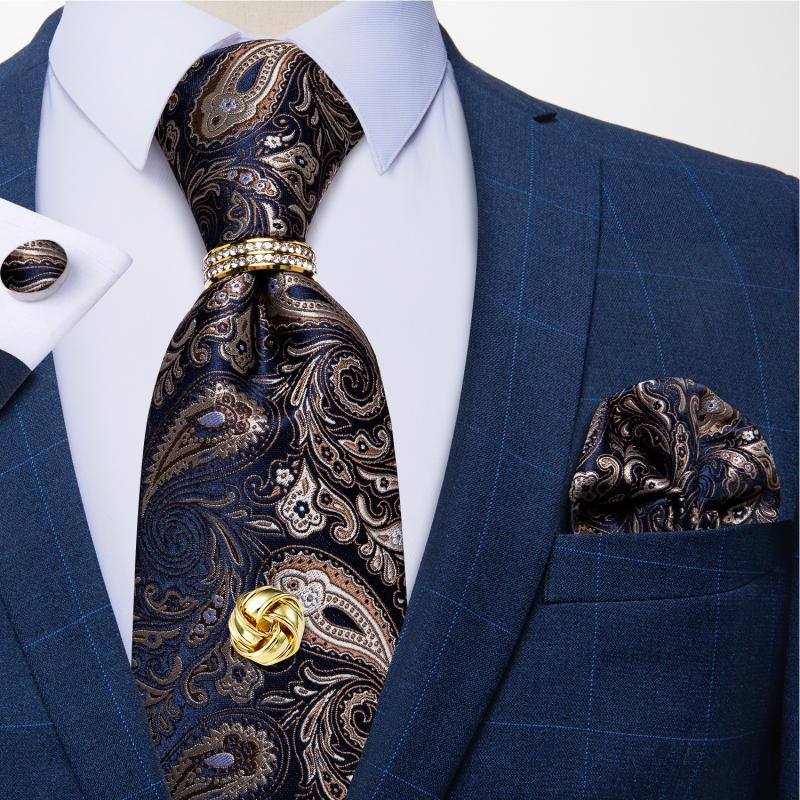 100% Silk Tie Set 8cm Luxury Men's Paisley Necktie Pocket Square Cufflinks Tie Ring Tack With Chain Gift For Men DiBanGu
100% Silk Tie Set 8cm Luxury Men's Paisley Necktie Pocket Square Cufflinks Tie Ring Tack With Chain Gift For Men DiBanGu