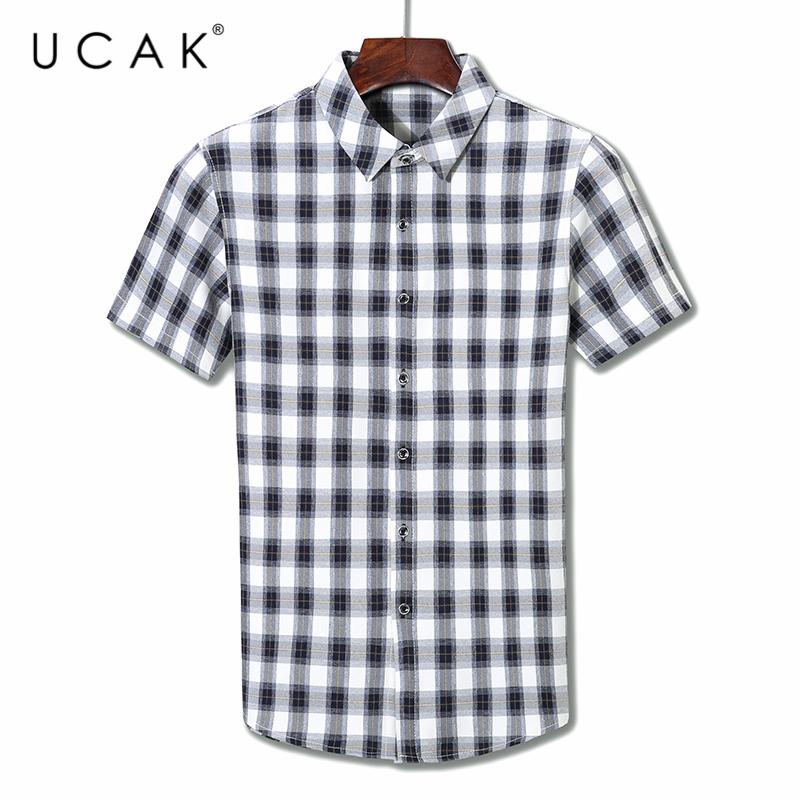 UCAK Brand Summer Short Sleeve Shirt Homme Turn-down Collar Plaid Shirts Men Clothes Streetwear New Arrival Tops Clothing U6069, Green
UCAK Brand Summer Short Sleeve Shirt Homme Turn-down Collar Plaid Shirts Men Clothes Streetwear New Arrival Tops Clothing U6069, Green