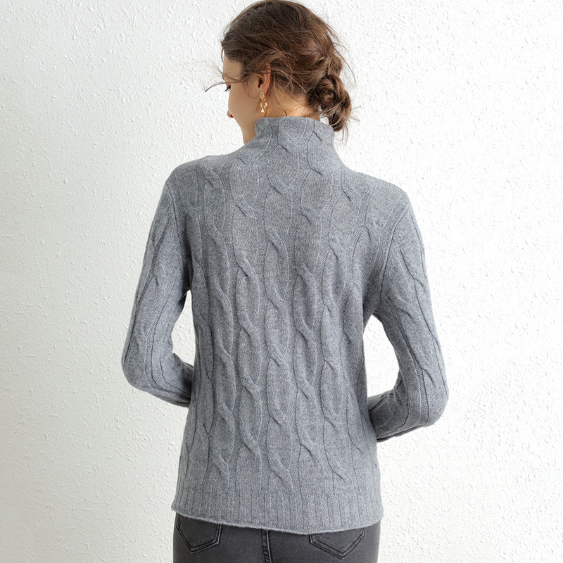 Winter Women Pullovers Sweater Knitted Elasticity Casual Jumper Fashion Turtleneck Warm Female 100% Merino Wool Cashmere Sweater 201130