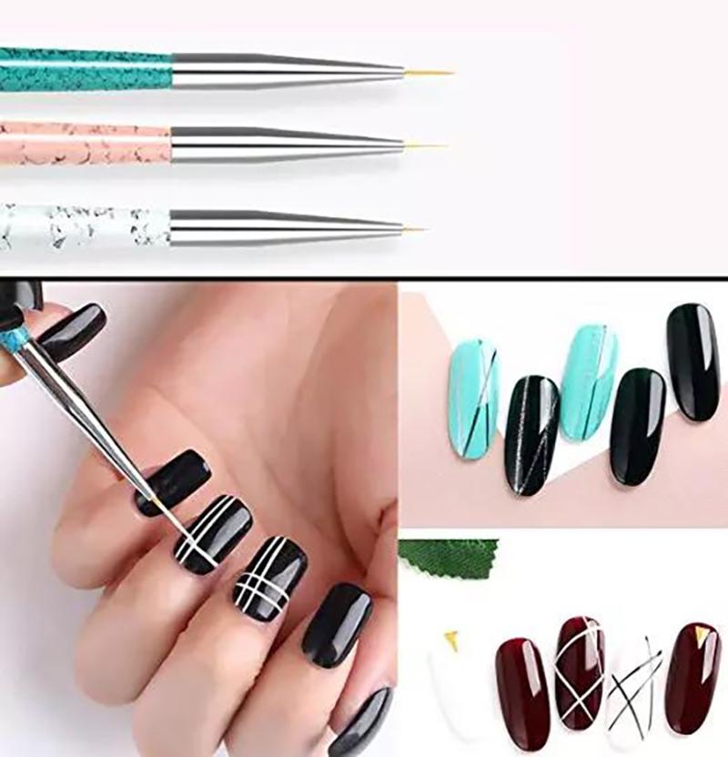 2020 New set 3pcs 5/8 / 11mm Nail Art Marble Stripe Lines Flower Painting Drawing Carve Line Pen Brush Manicure Tools Kit
2020 New set 3pcs 5/8 / 11mm Nail Art Marble Stripe Lines Flower Painting Drawing Carve Line Pen Brush Manicure Tools Kit