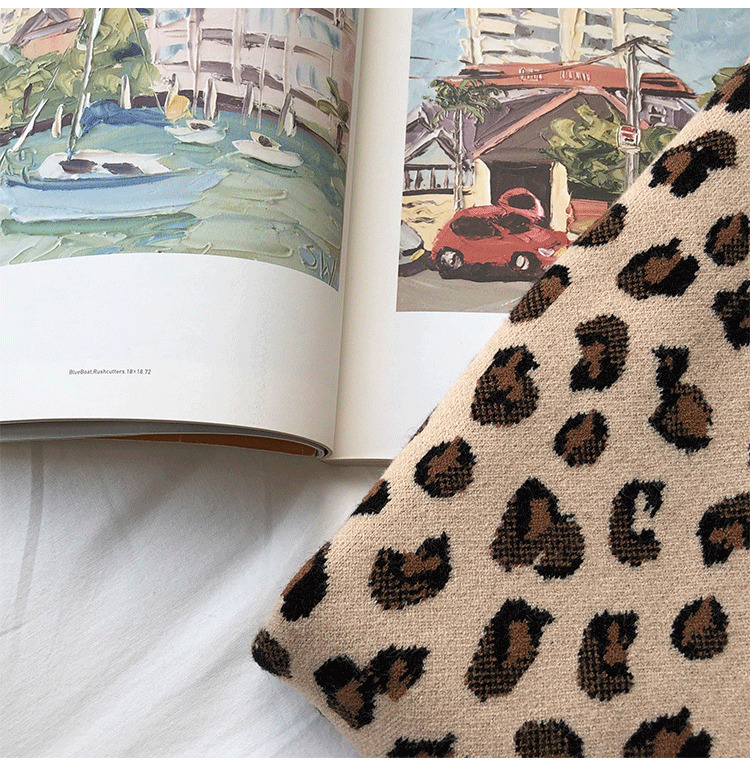 New leopard vest knitted female Vintage Oversize Spring Autumn Women Vest Wool Sweater Vests Poullovers Sleeveless Female Vest 201211