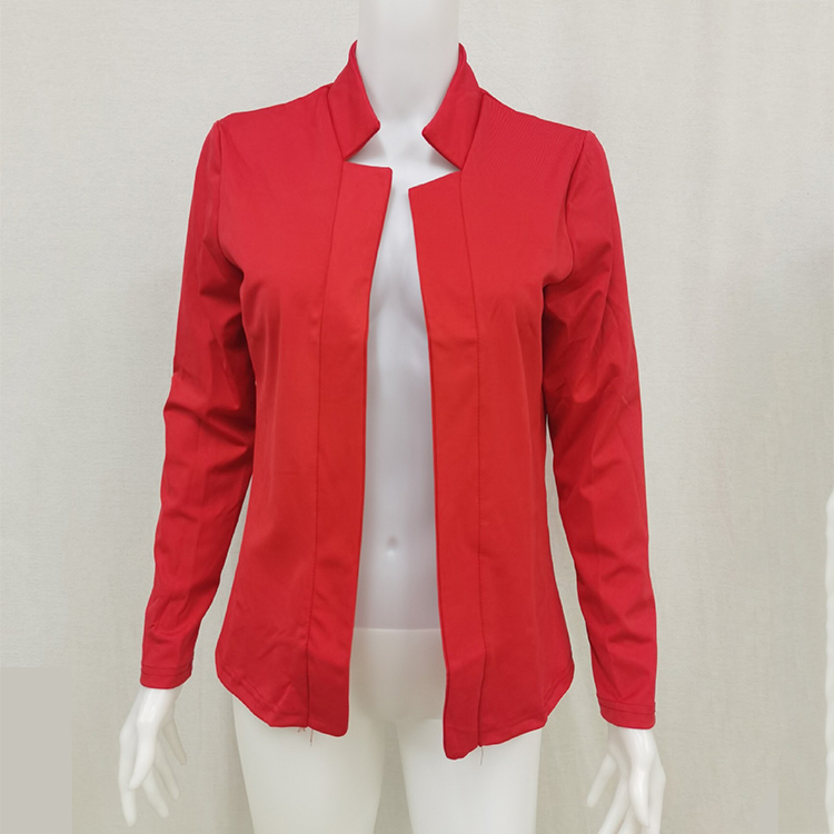 Women Thin Coats Jackets Long Sleeve Business Casual Pockets Work Office Blazer Back Slit Jacket Suit Plus Size S-5XL