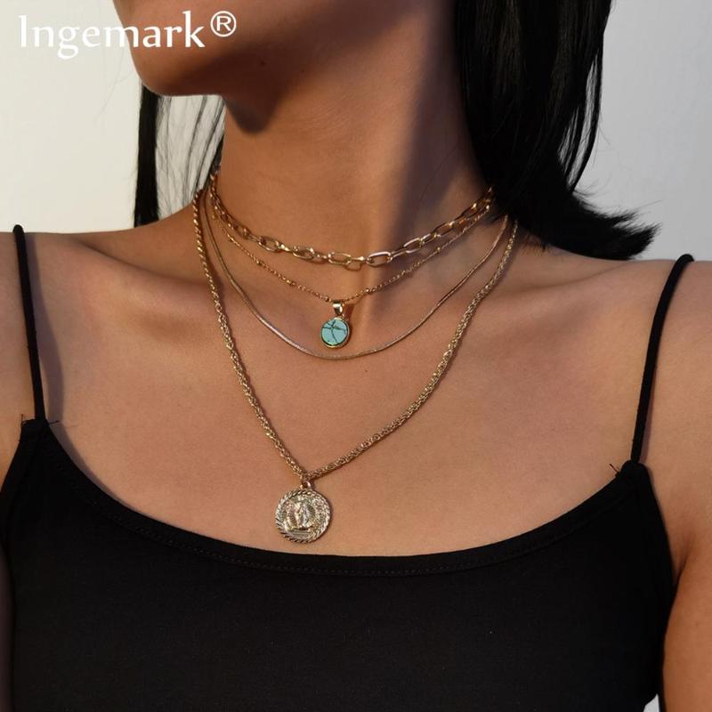 Vintage Blue Stone Pendant Choker Necklace Multilayer Punk Boho Unique Portrait Coin Beaded Tassel Necklaces Women Jewelry Gift
Vintage Blue Stone Pendant Choker Necklace Multilayer Punk Boho Unique Portrait Coin Beaded Tassel Necklaces Women Jewelry Gift