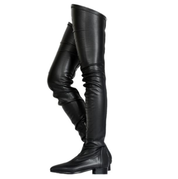 Girls Black Nude Flat Pointed Toe Slim Over The Knee Casual Boots Leather Suede Zipper Back Thigh Motorcycle Long Boots Lady, As picture4
Girls Black Nude Flat Pointed Toe Slim Over The Knee Casual Boots Leather Suede Zipper Back Thigh Motorcycle Long Boots Lady, As picture4