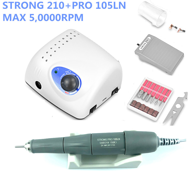 FAST 65W 45K Arrival STRONG 210 Plus PRO 105 105L Handpiece Nail Drills Manicure Machine Pedicure Electric File Bit 220518