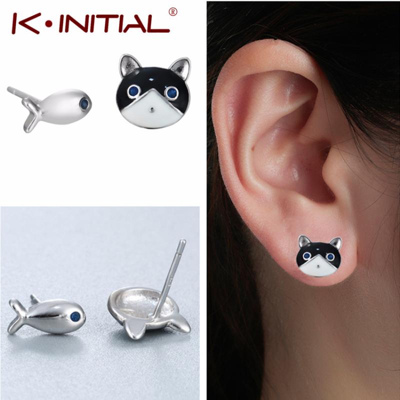 Kinitial New Arrival Animal Earring Lovely Asymmetric Enamel Little Blue Crystal Cat & Fish Earrings for Women Girl Kids Jewelry
Kinitial New Arrival Animal Earring Lovely Asymmetric Enamel Little Blue Crystal Cat & Fish Earrings for Women Girl Kids Jewelry