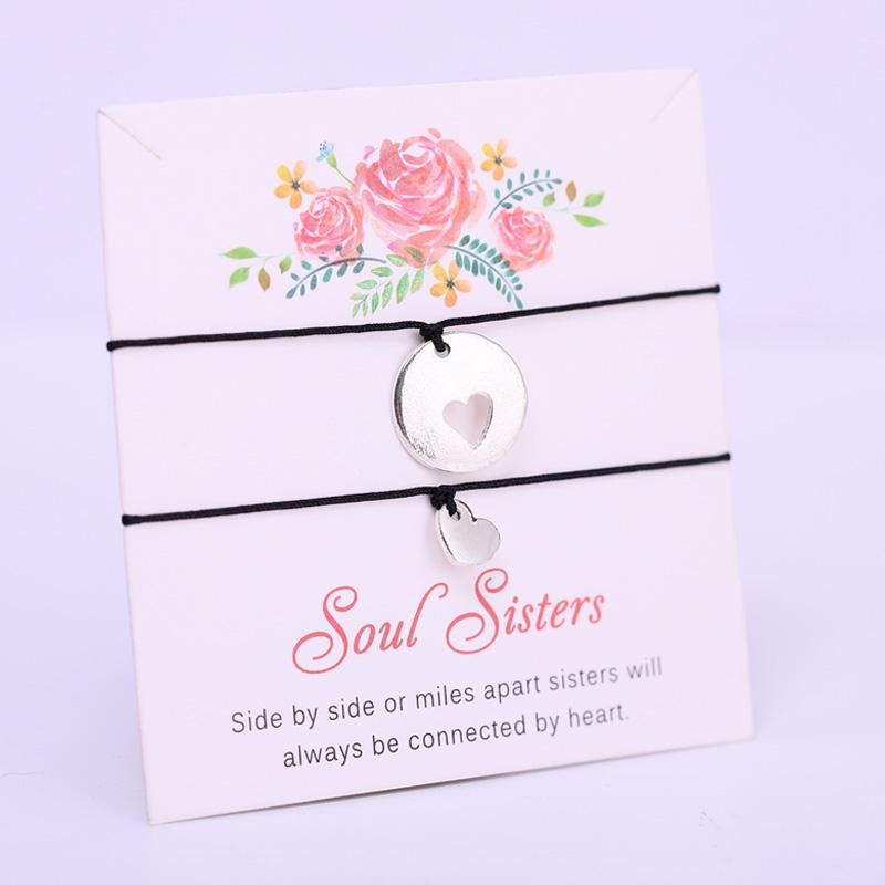 A SET) Heart Soul Sisters Adjustable Bracelets Mother Daughter Best Friends Lover Women Girl Couple Fashion Jewelry
A SET) Heart Soul Sisters Adjustable Bracelets Mother Daughter Best Friends Lover Women Girl Couple Fashion Jewelry
