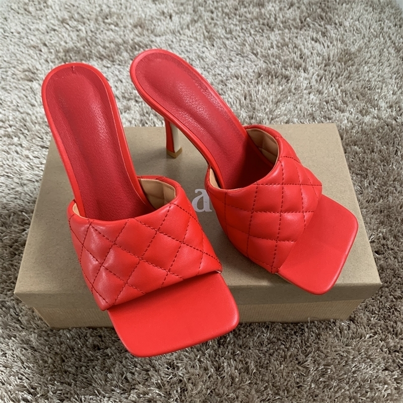 9CM Women Sandal Shoes Summer Peep Toe High Heels Slipper Woman Wedding Sandals Black Leather High Heel Shoe Pumps Wedge Y200620