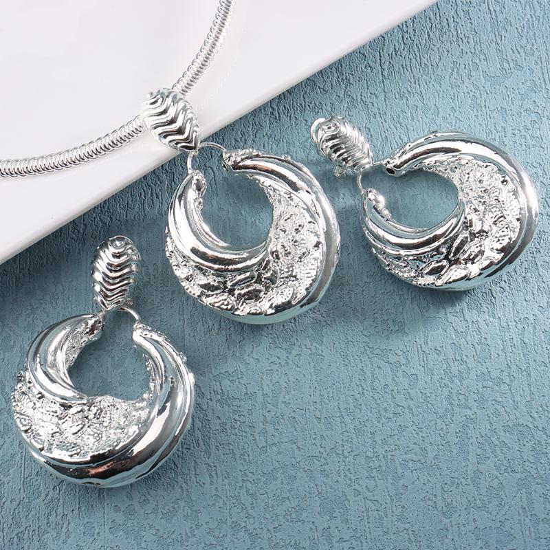 Earrings & Necklace Silver Plated Jewelry Sets For Women Design Geometric Drop And Set Ladies Weddings Bridal Accessories
Earrings & Necklace Silver Plated Jewelry Sets For Women Design Geometric Drop And Set Ladies Weddings Bridal Accessories