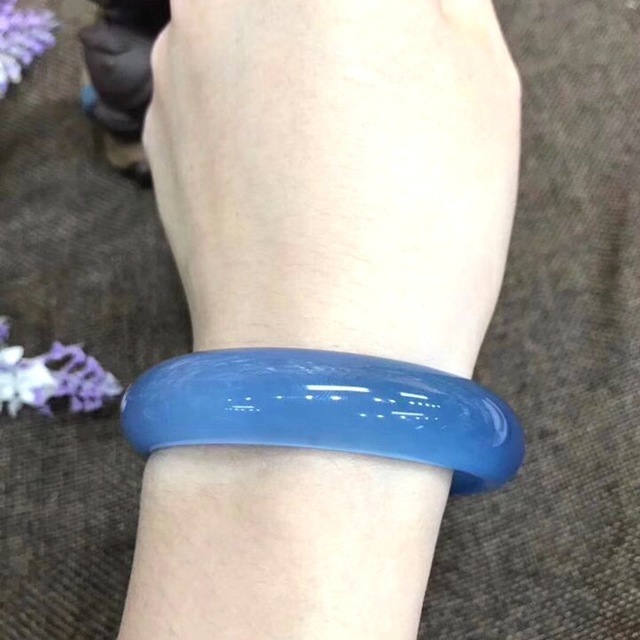 100% real jade bangles blue chalcedony women bangle jade bracelet bangles jade amethyst add certificate jadeite bangles LJ201020
